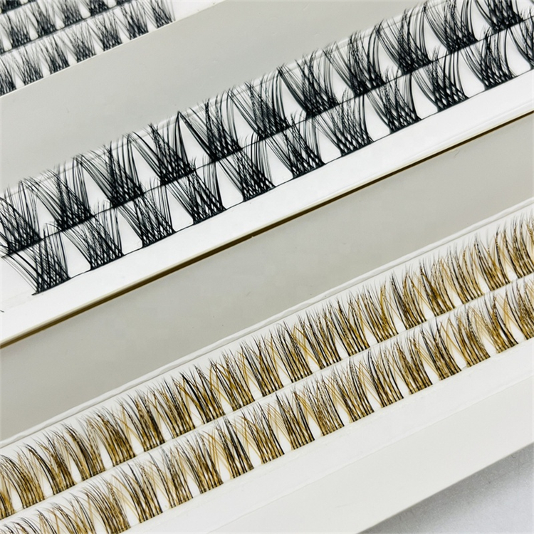New Design Individual Lashes Cluster Silk Heat Bonded Premade Volume Fans lash