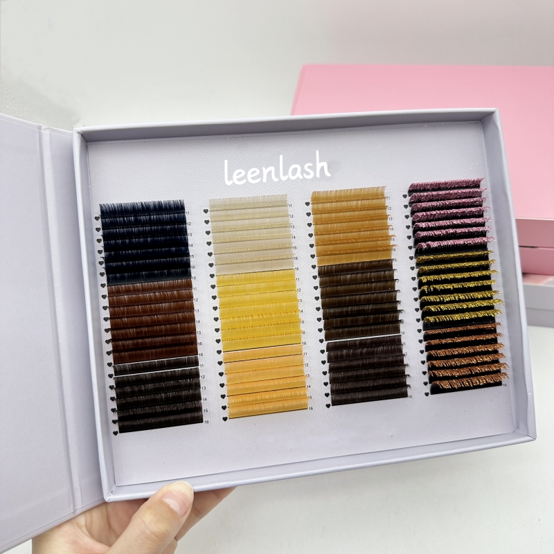 Brown Cashmere Lash Extensions Synthetic Individual Lashes Trays