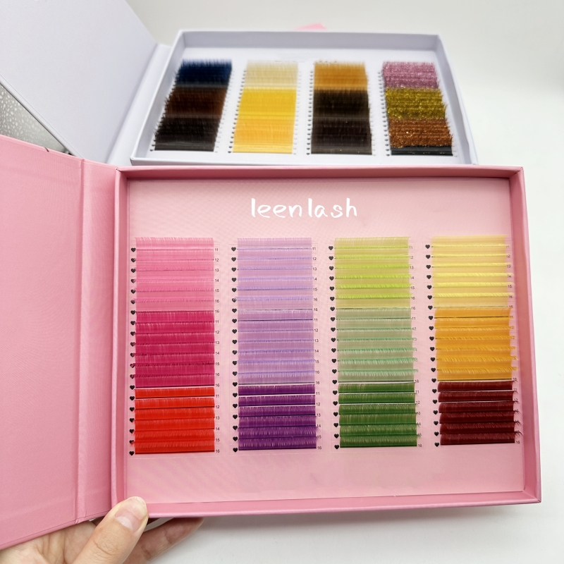  Russian Volume Eyelash Extension 0.07mm Silk Color Individual Lashes Extension