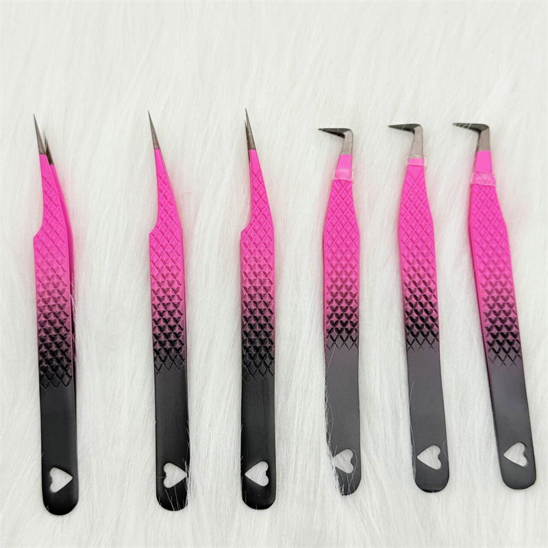 Pointed fiber tip tweezers for eyelash extension