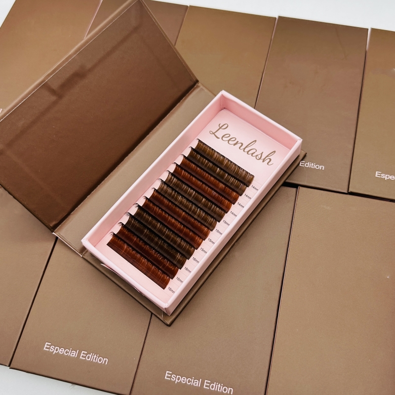 Russian Lashes Extensions Brown Volume Lashes