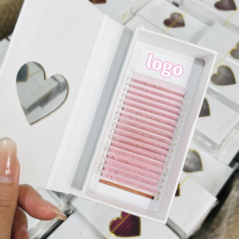 Private Label Beautiful Color Individual Eyelashes Extensions Colored Lashes