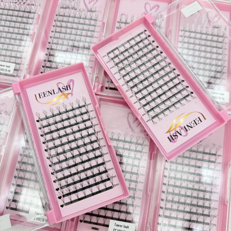 New Grafting Spire Feathers Lash Extensions Custom Logo