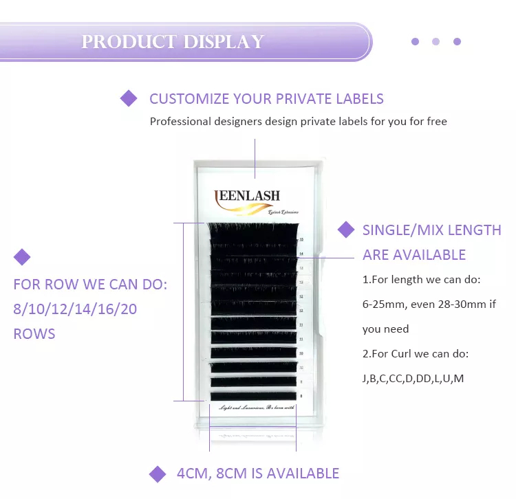Dark Black Russian Volume Individual Eyelashes Extensions